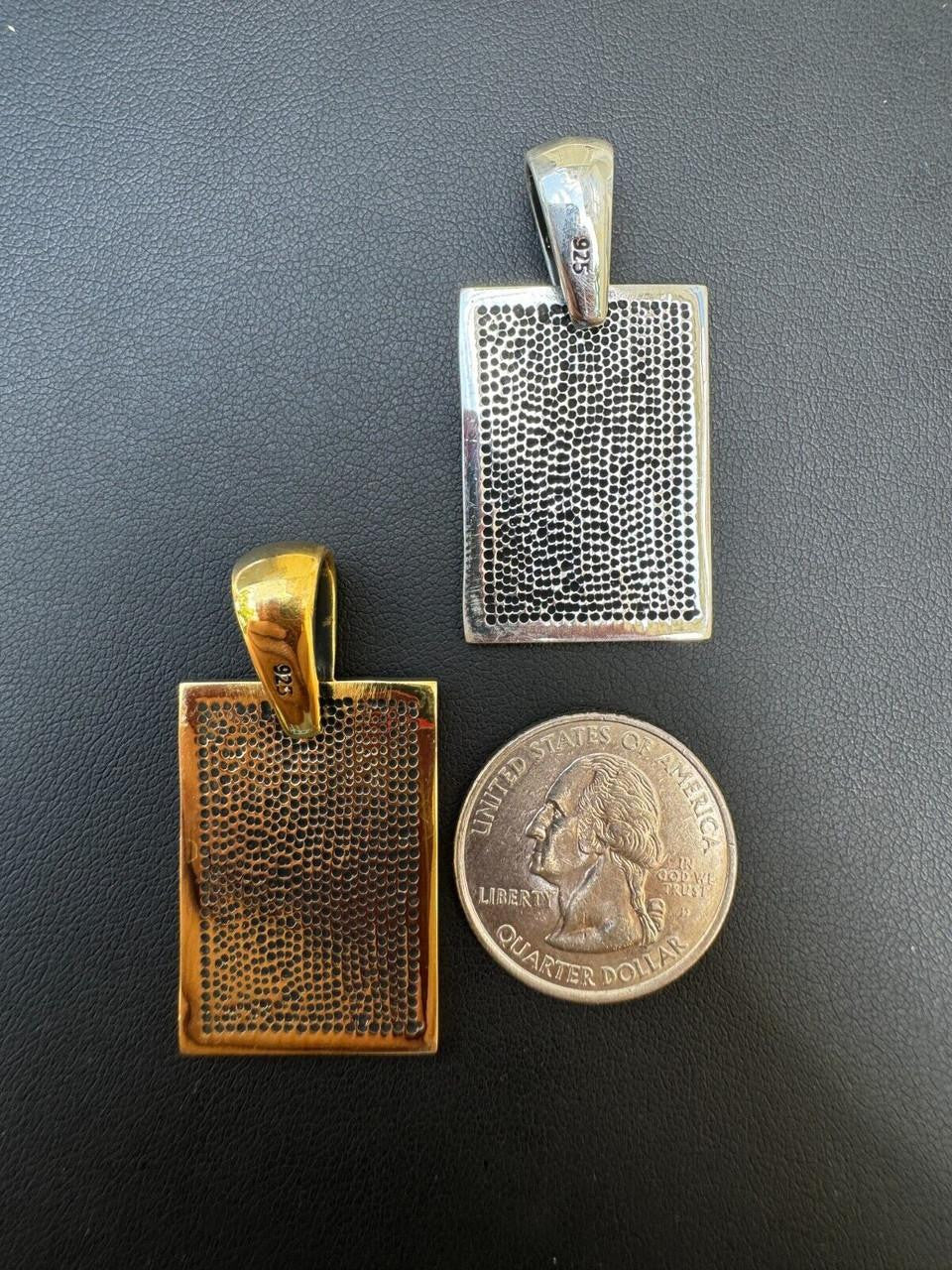 King Of Spades Card Pendant - 14k Gold Vermeil Or 925 Silver - Medium 2"