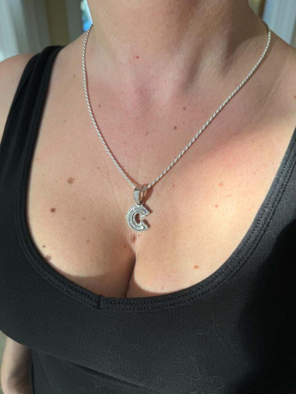 MOISSANITE A - Z Initials Gothic Letter Iced Out Pendant - 14k Yellow Gold Vermeil Or 925 Silver - Small 1.25"