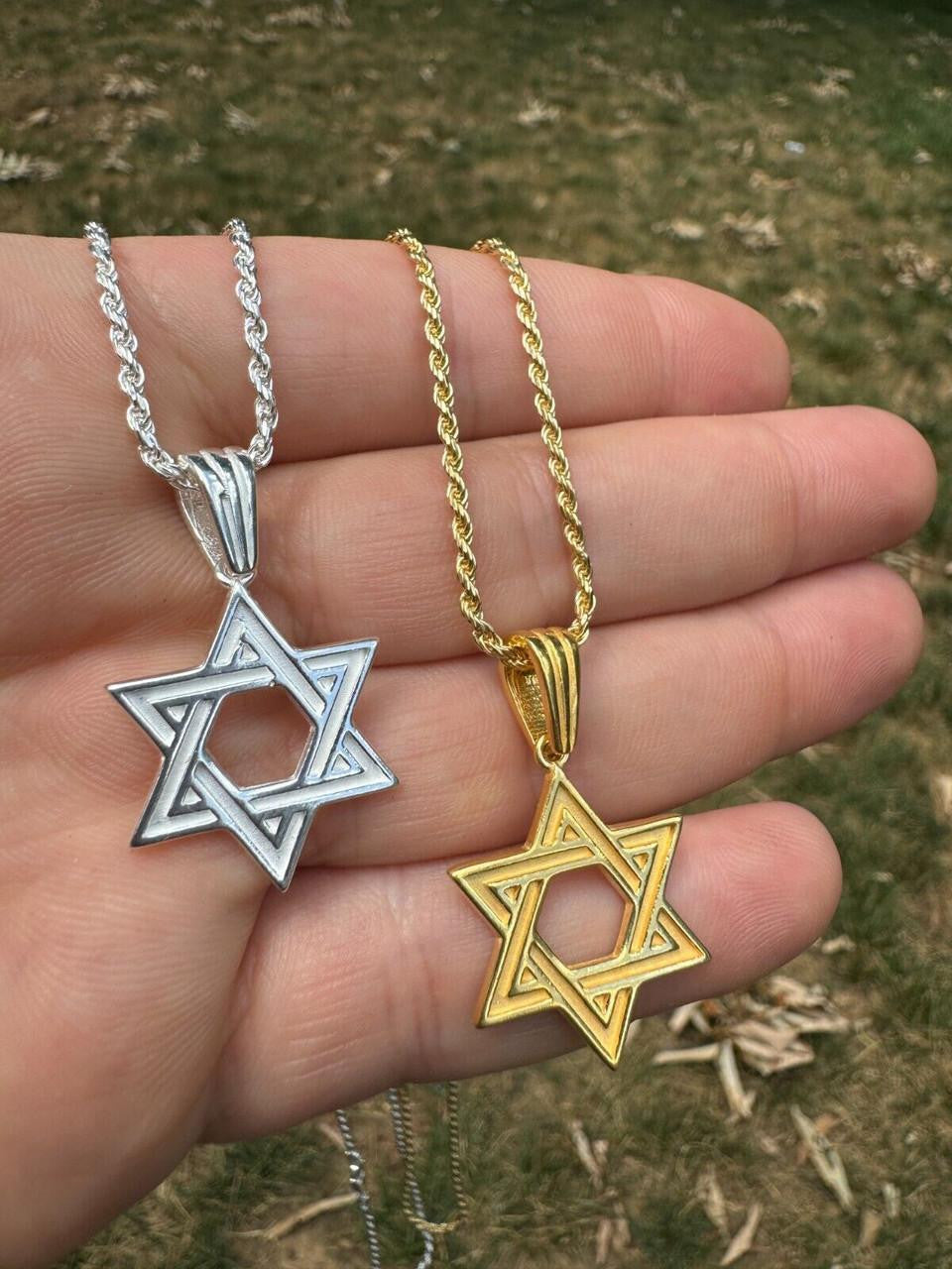 Jewish Classic Star Of David Pendant - 14k Gold Vermeil Or 925 Silver - Small 1"