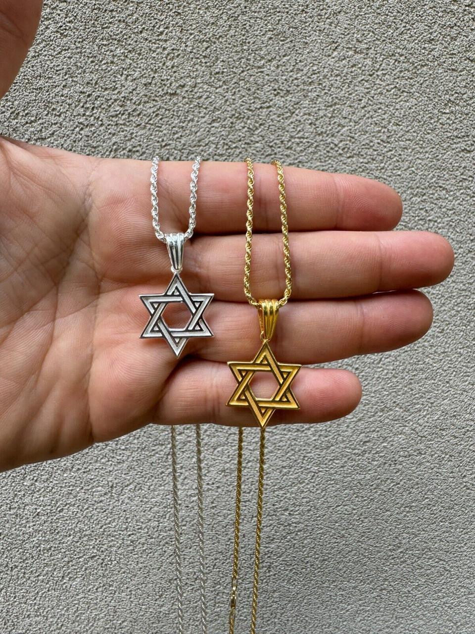 Jewish Classic Star Of David Pendant - 14k Gold Vermeil Or 925 Silver - Small 1"