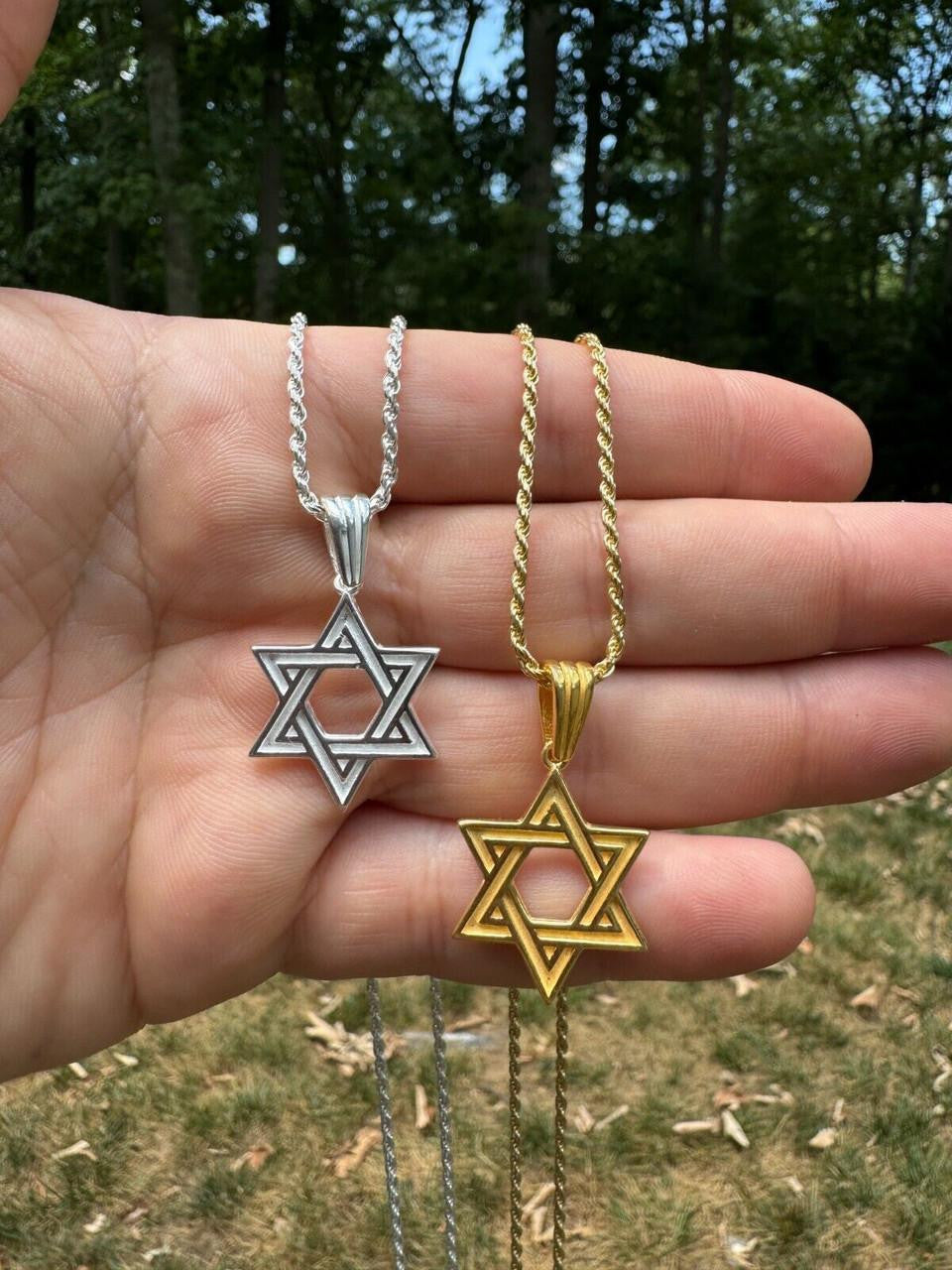 Jewish Classic Star Of David Pendant - 14k Gold Vermeil Or 925 Silver - Small 1"