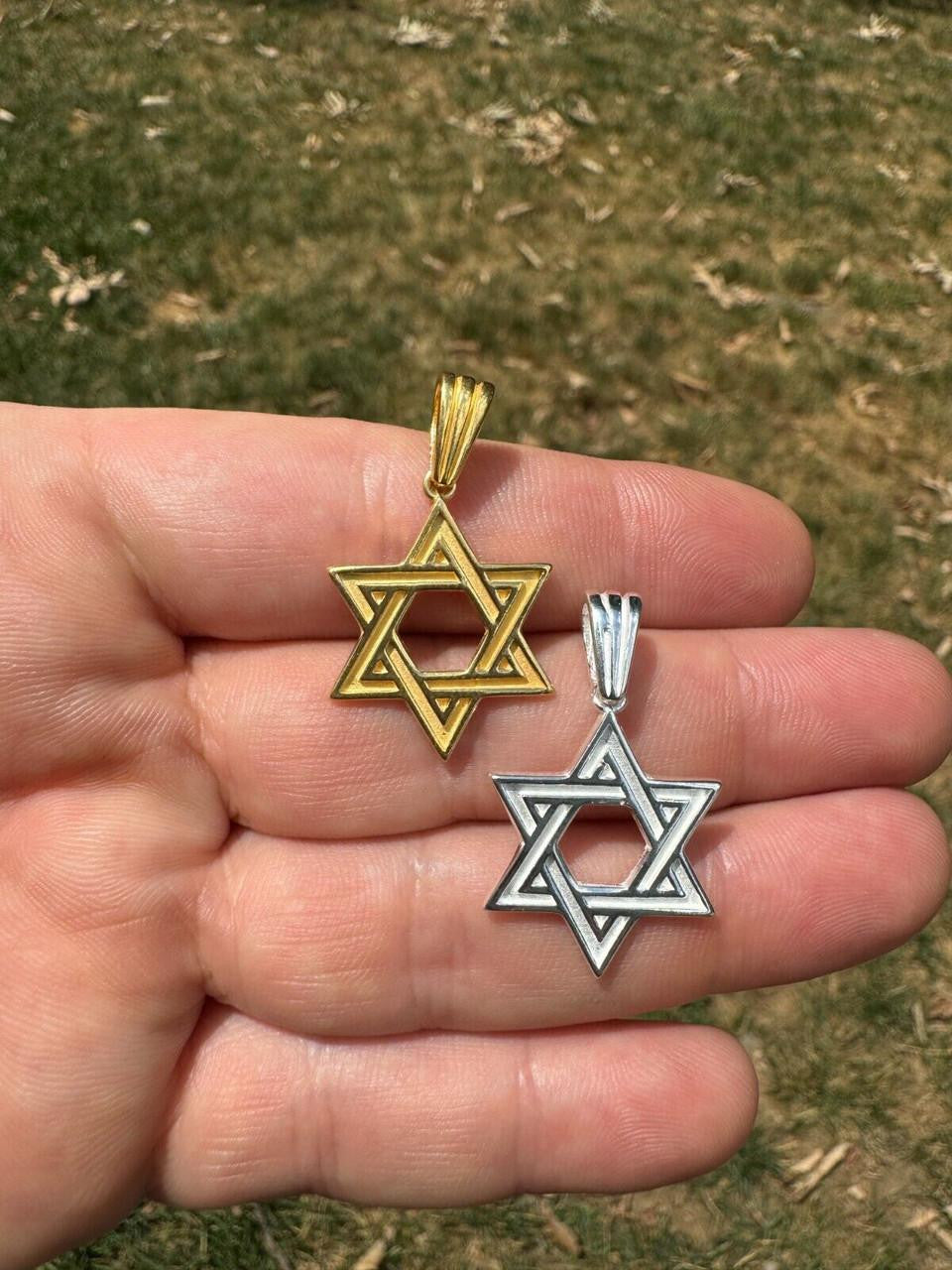 Jewish Classic Star Of David Pendant - 14k Gold Vermeil Or 925 Silver - Small 1"