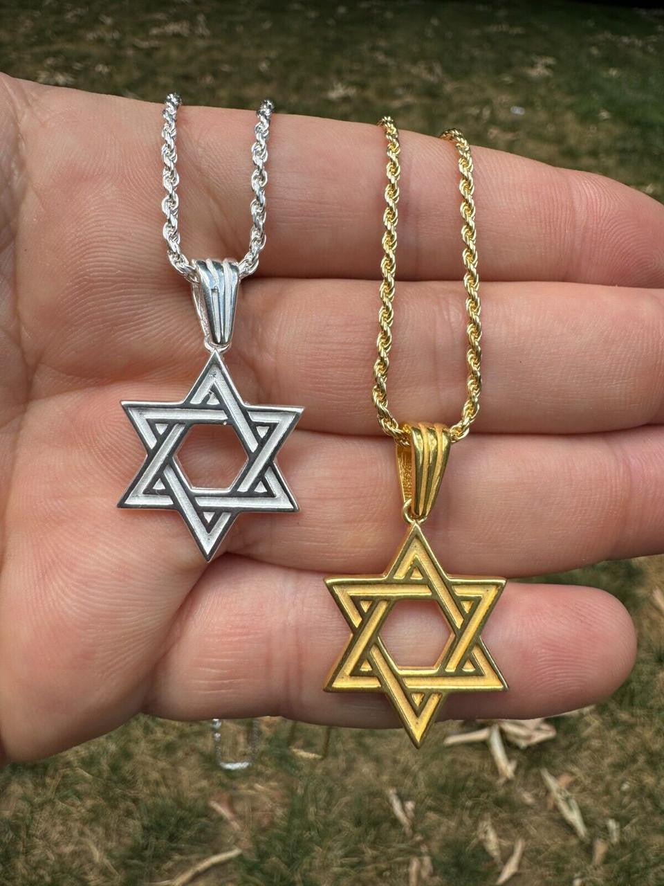 Jewish Classic Star Of David Pendant - 14k Gold Vermeil Or 925 Silver - Small 1"