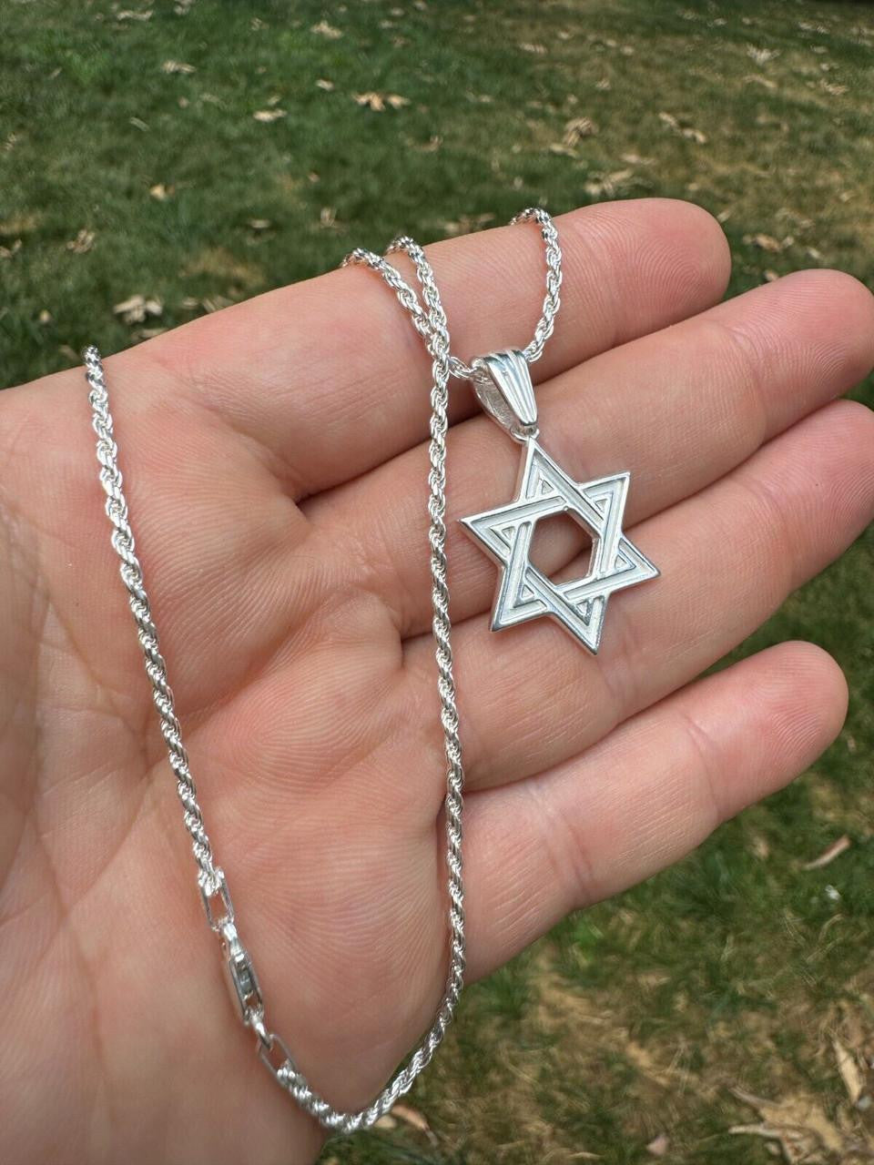 Jewish Classic Star Of David Pendant - 14k Gold Vermeil Or 925 Silver - Small 1"