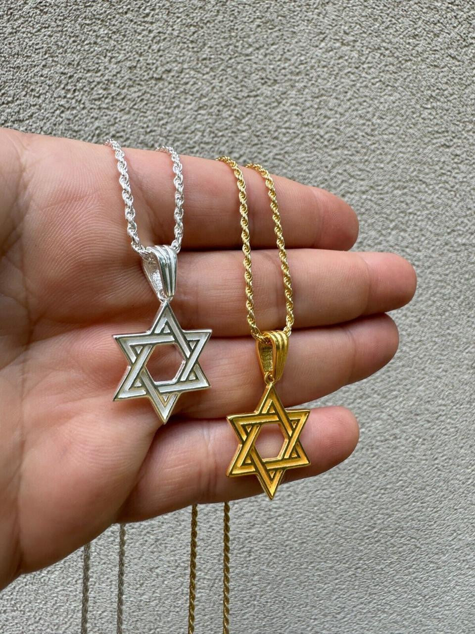Jewish Classic Star Of David Pendant - 14k Gold Vermeil Or 925 Silver - Small 1"