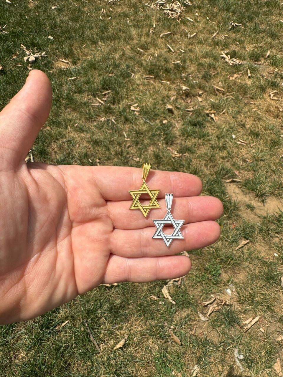 Jewish Classic Star Of David Pendant - 14k Gold Vermeil Or 925 Silver - Small 1"