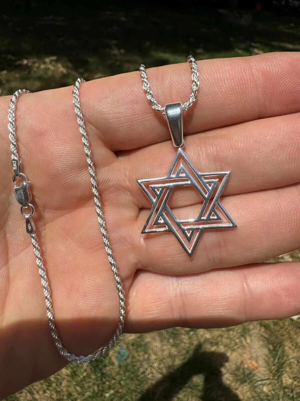 Jewish Cutout Star Of David Pendant - 14k Gold Vermeil Or 925 Silver - Medium 1.5"