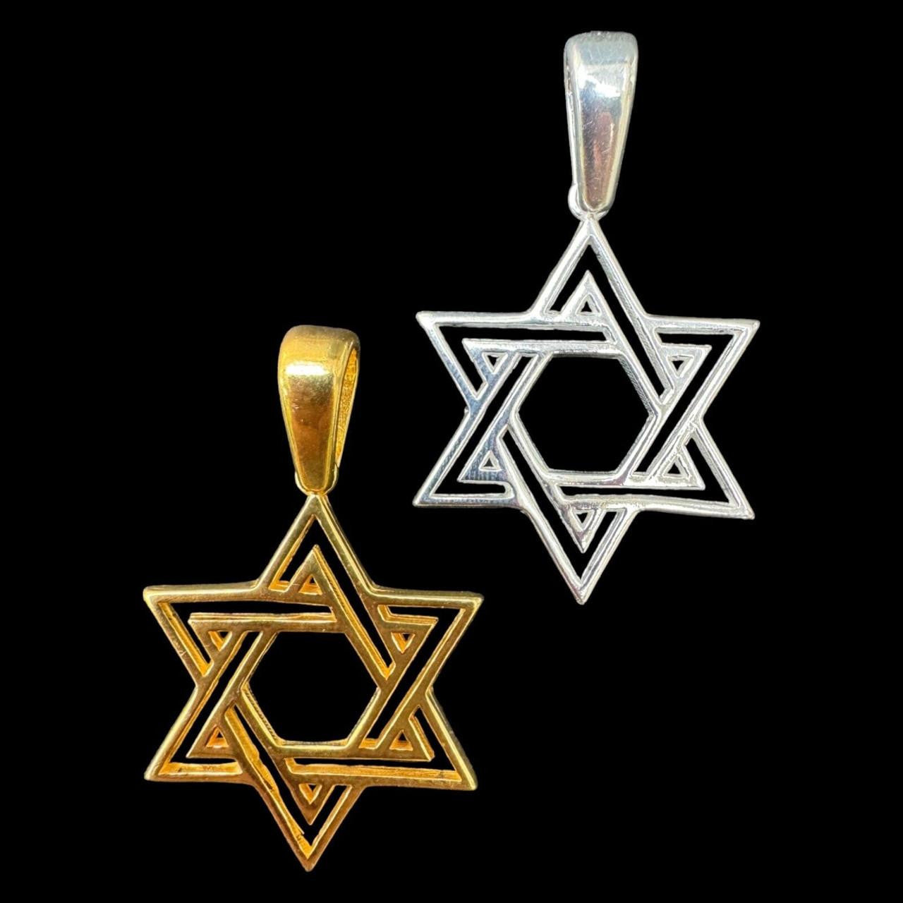 Jewish Cutout Star Of David Pendant - 14k Gold Vermeil Or 925 Silver - Medium 1.5"