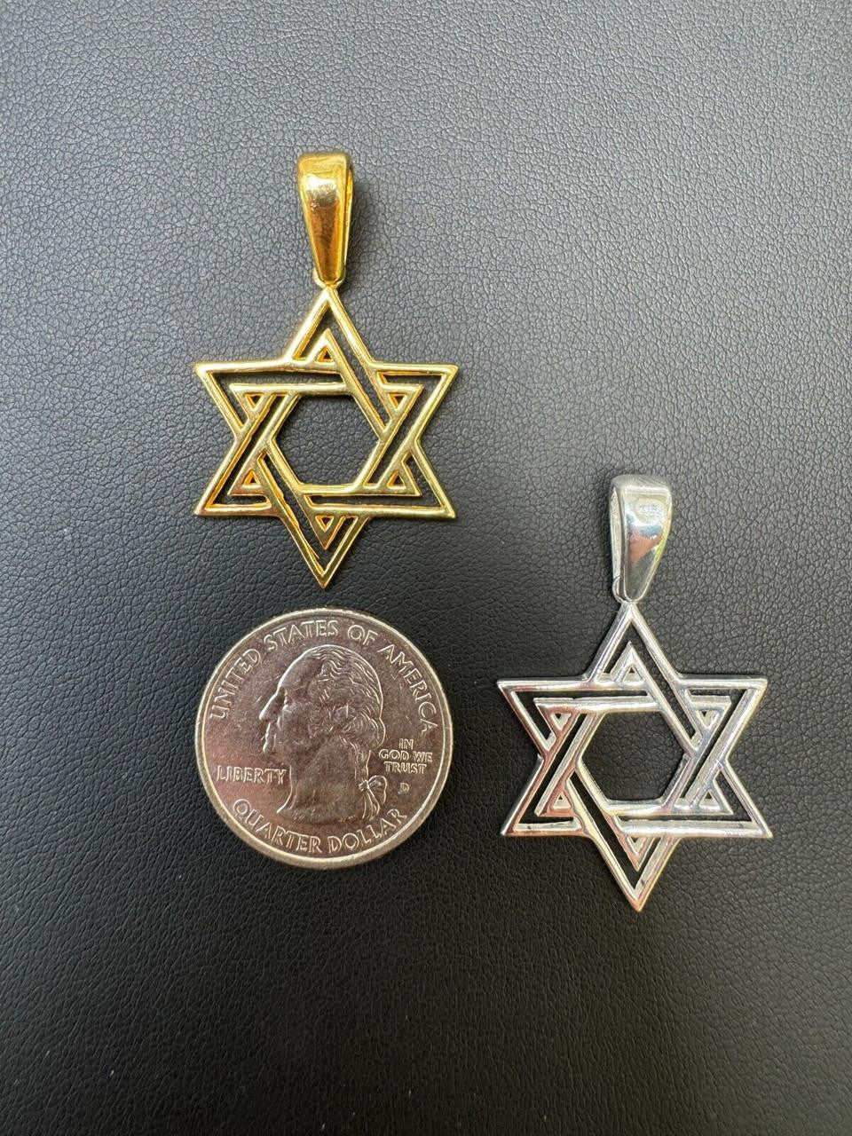 Jewish Cutout Star Of David Pendant - 14k Gold Vermeil Or 925 Silver - Medium 1.5"