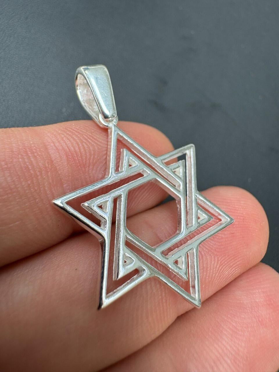 Jewish Cutout Star Of David Pendant - 14k Gold Vermeil Or 925 Silver - Medium 1.5"