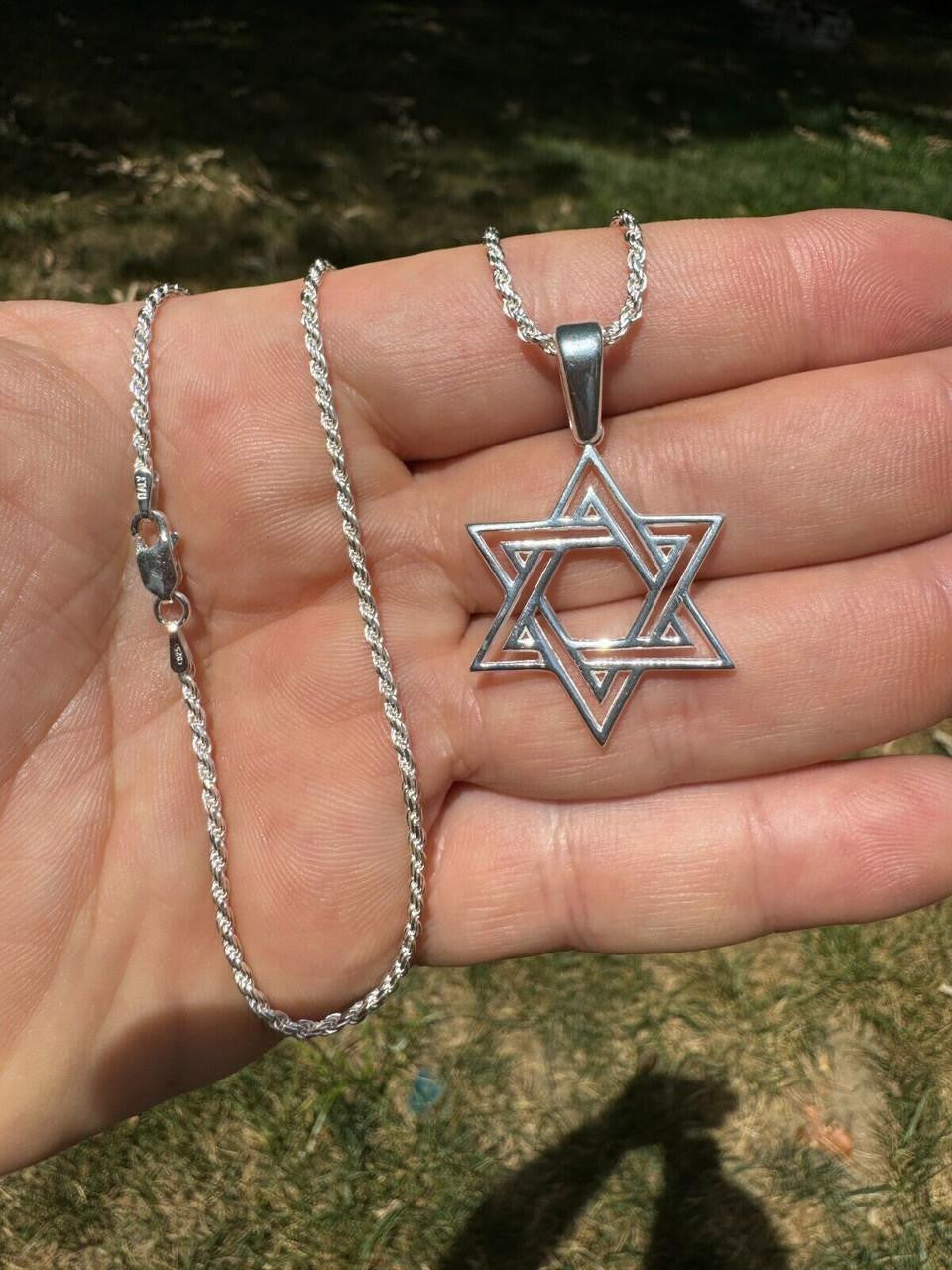 Jewish Cutout Star Of David Pendant - 14k Gold Vermeil Or 925 Silver - Medium 1.5"