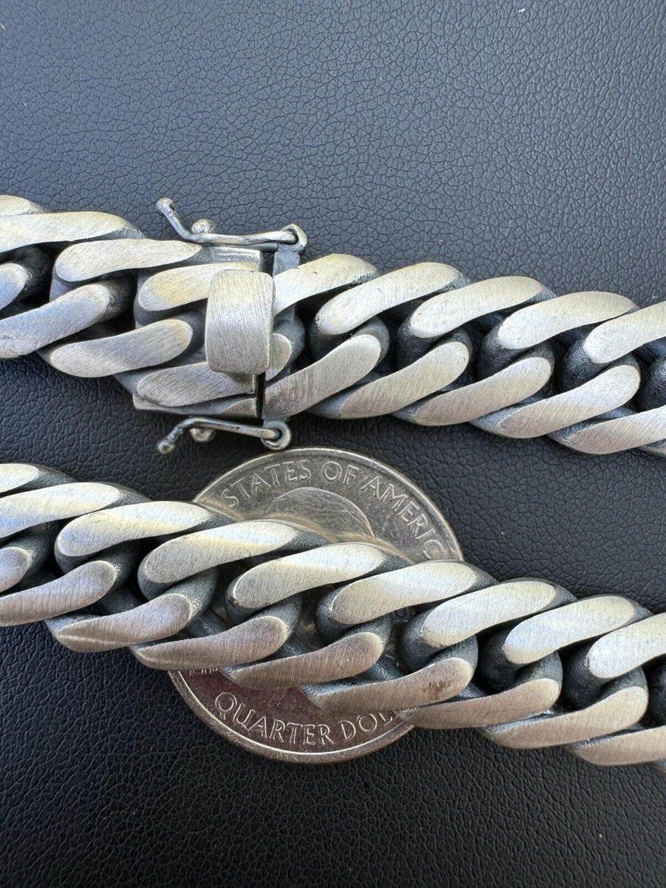 Double Curb Cuban Link Chain Necklace Or Bracelet - Oxidized 925 Sterling Silver - 7"-30" - 12mm