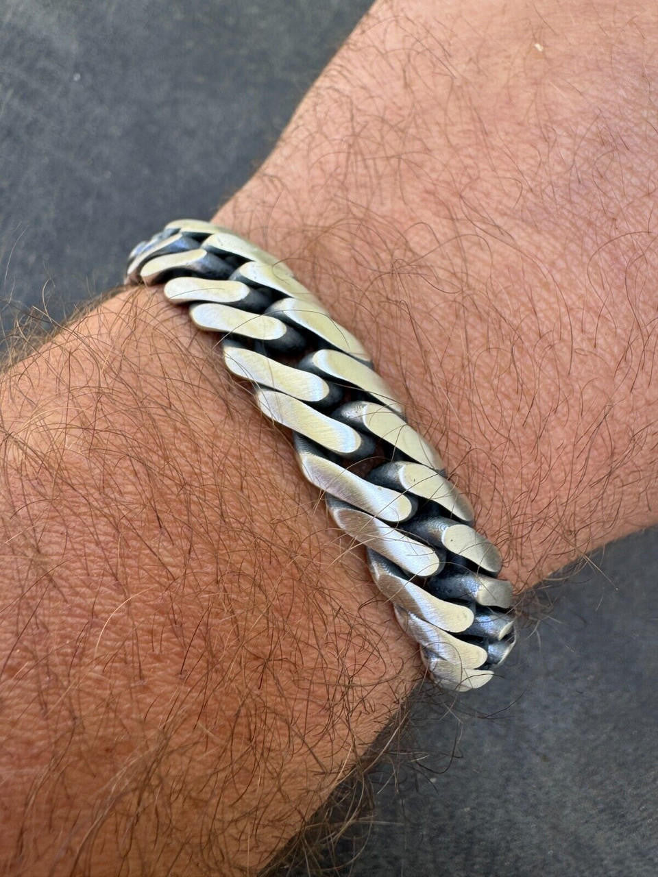 Double Curb Cuban Link Chain Necklace Or Bracelet - Oxidized 925 Sterling Silver - 7"-30" - 12mm