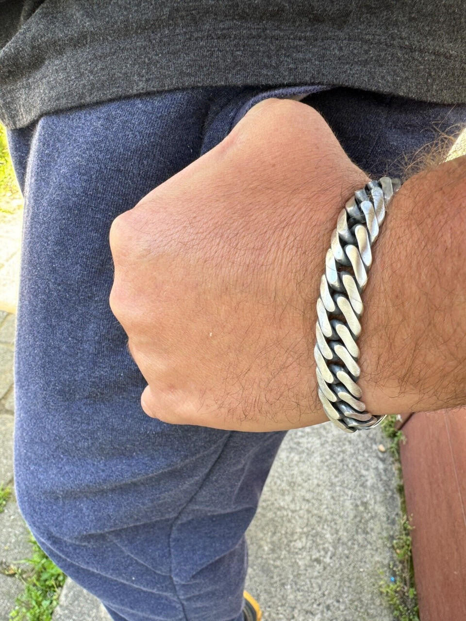 Double Curb Cuban Link Chain Necklace Or Bracelet - Oxidized 925 Sterling Silver - 7"-30" - 12mm