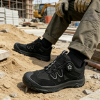 Zapatos de seguridad para hombre con puntera de acero y cierre giratorio
