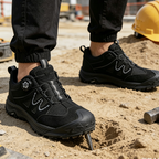 Zapatos de seguridad para hombre con puntera de acero y cierre giratorio