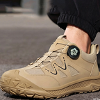 Zapatos de seguridad para hombre con puntera de acero y cierre giratorio