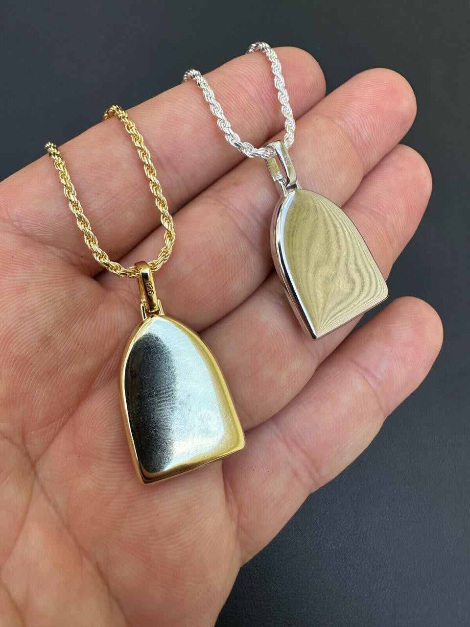 St Lazarus Plain Medallion Pendant - 14k Gold Vermeil Or 925 Silver - Small 1.25"