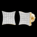 0.43ct VVS Real Diamond Men's Solid 14k Yellow Gold Iced Hip Hop Kite Earrings