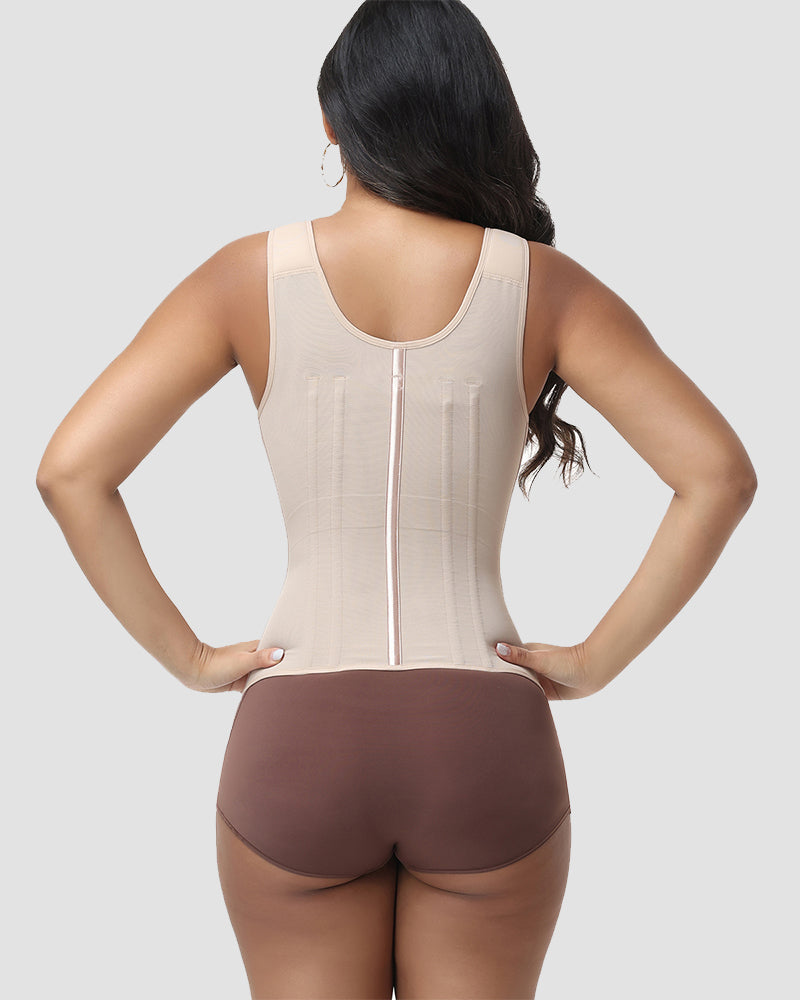 Faja Colombiana con Estampado de Corazones y Tirantes Anchos