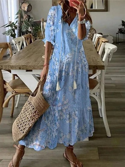 Luna | Vestido midi de estilo bohemio desenfadado