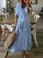 Luna | Vestido midi de estilo bohemio desenfadado