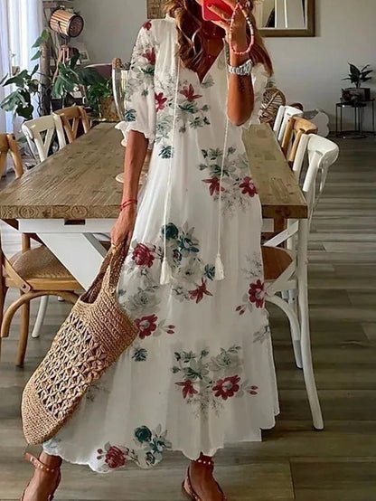 Luna | Vestido midi de estilo bohemio desenfadado